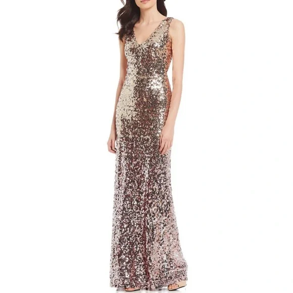 ombre gold dress Gilded Crystral Mini Dress main image 1